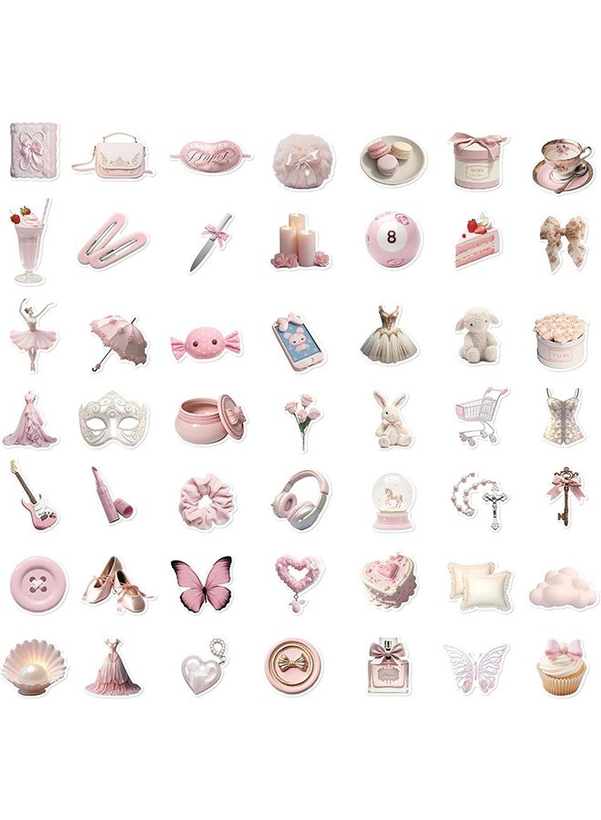 Ocean 50 Pcs Pink Gentle Ballet Girl Style Diy Stickers, Students Prize Stickers Suitable for Laptops, Guita, Water Bottles, Skateboards, Suitcases, Car Bumpers, Stickers for Children, Girl and Teenagers  - Image 3