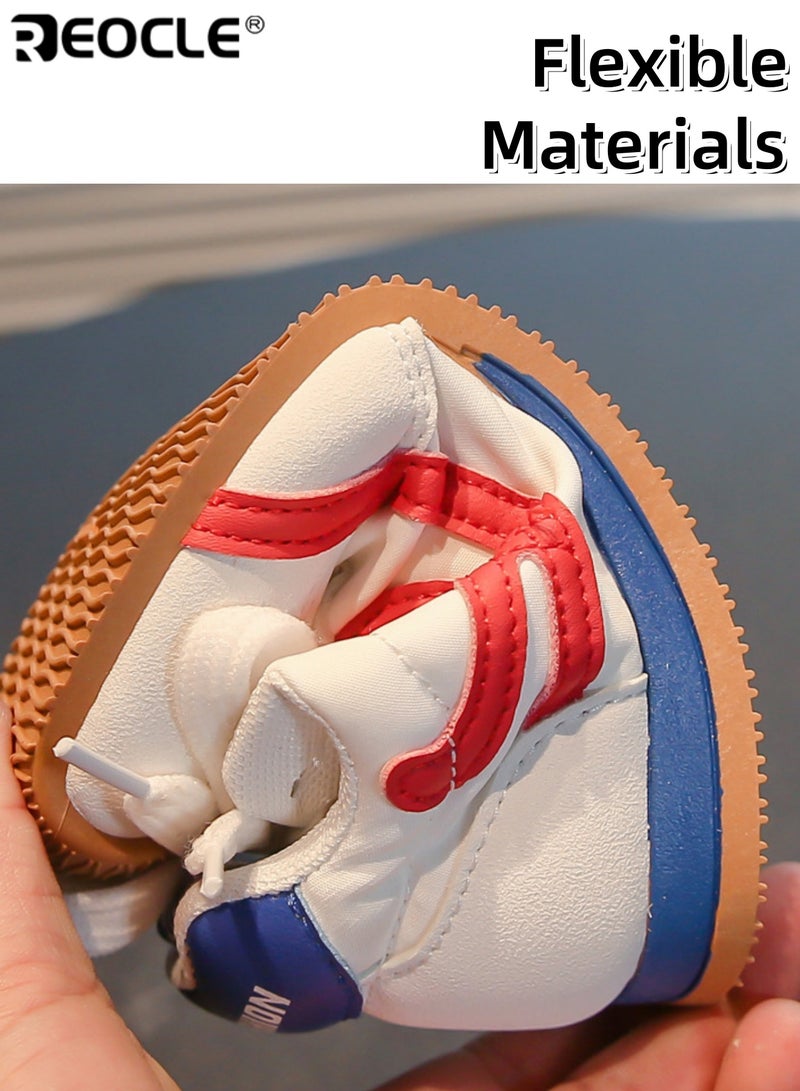 REOCLE Kids' Retro Sneakers Lace-Up Athletic Shoes with Stripe Print Comfortable Casual Footwear for children - Image 3