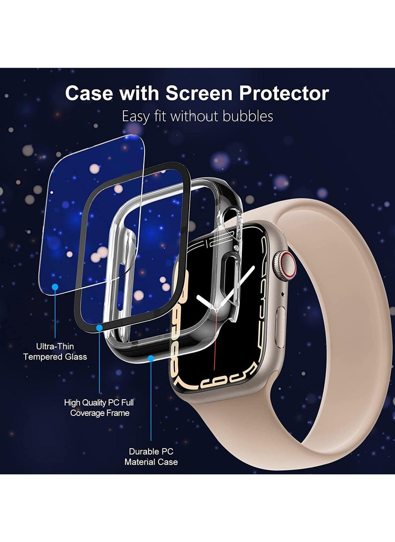 TYCOM - Clear Case for Apple Watch Series 7 41mm, Screen Protector, Overall Protective Case PU HD Clear Ultra-Thin Cover Protective for iWatch Series 7, (41 mm) - Image 1