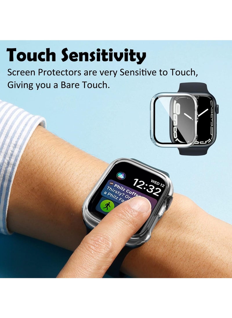 TYCOM - Clear Case for Apple Watch Series 7 41mm, Screen Protector, Overall Protective Case PU HD Clear Ultra-Thin Cover Protective for iWatch Series 7, (41 mm) - Image 1