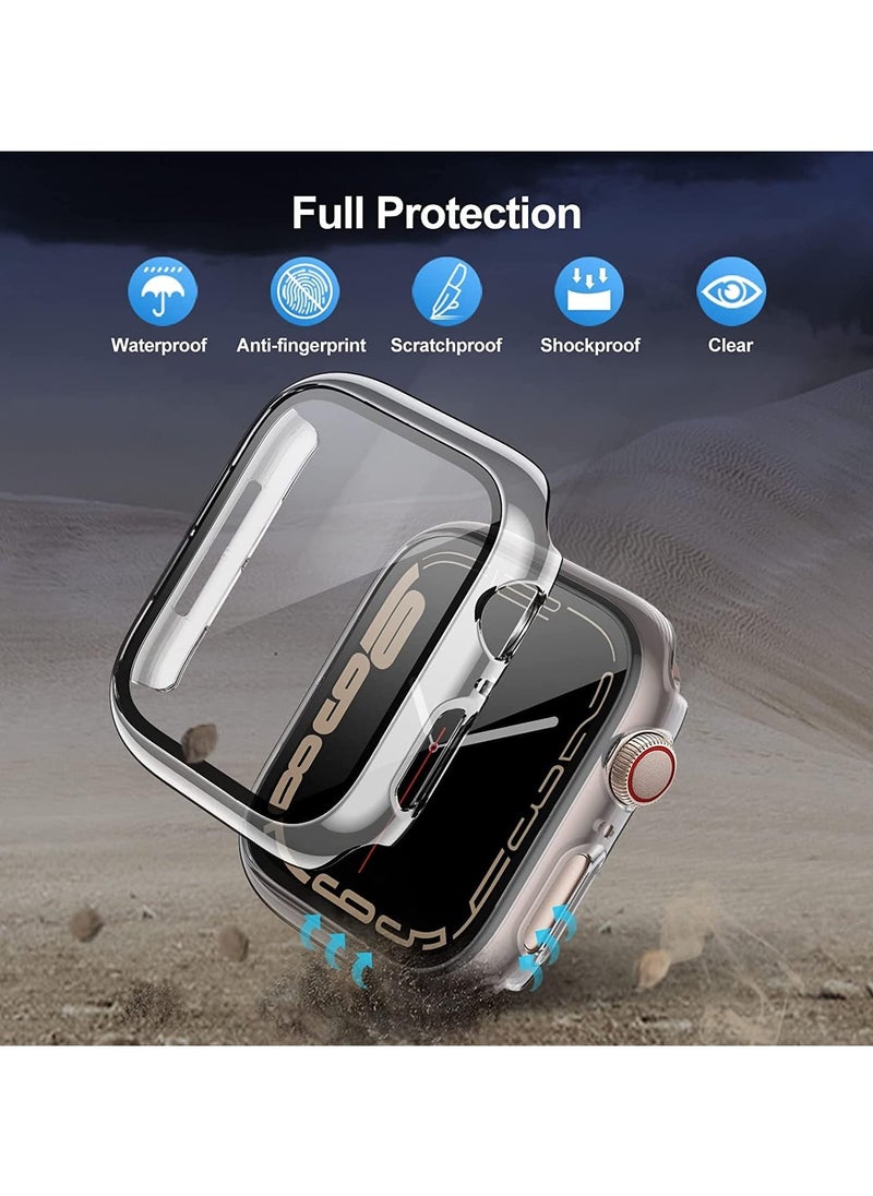 TYCOM - Clear Case for Apple Watch Series 7 41mm, Screen Protector, Overall Protective Case PU HD Clear Ultra-Thin Cover Protective for iWatch Series 7, (41 mm) - Image 1