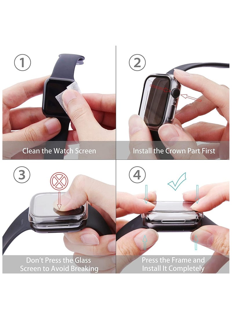 TYCOM - Clear Case for Apple Watch Series 7 41mm, Screen Protector, Overall Protective Case PU HD Clear Ultra-Thin Cover Protective for iWatch Series 7, (41 mm) - Image 1