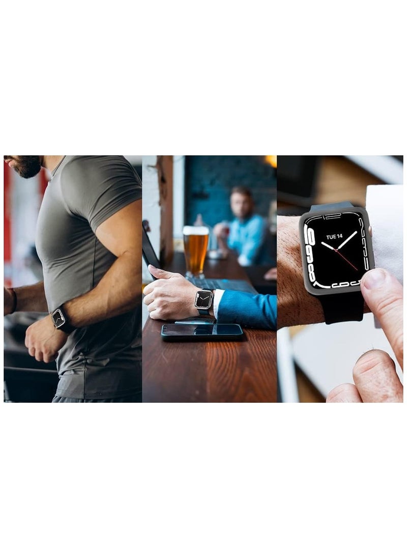 TYCOM - Clear Case for Apple Watch Series 7 41mm, Screen Protector, Overall Protective Case PU HD Clear Ultra-Thin Cover Protective for iWatch Series 7, (41 mm) - Image 1