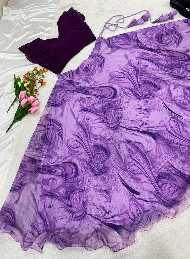 Yogilabel Girls Georgette Stylish Readymde Lehenga Choli Set- Kids Party Dress - Traditional Ethnic Dress - Girls - Image 2