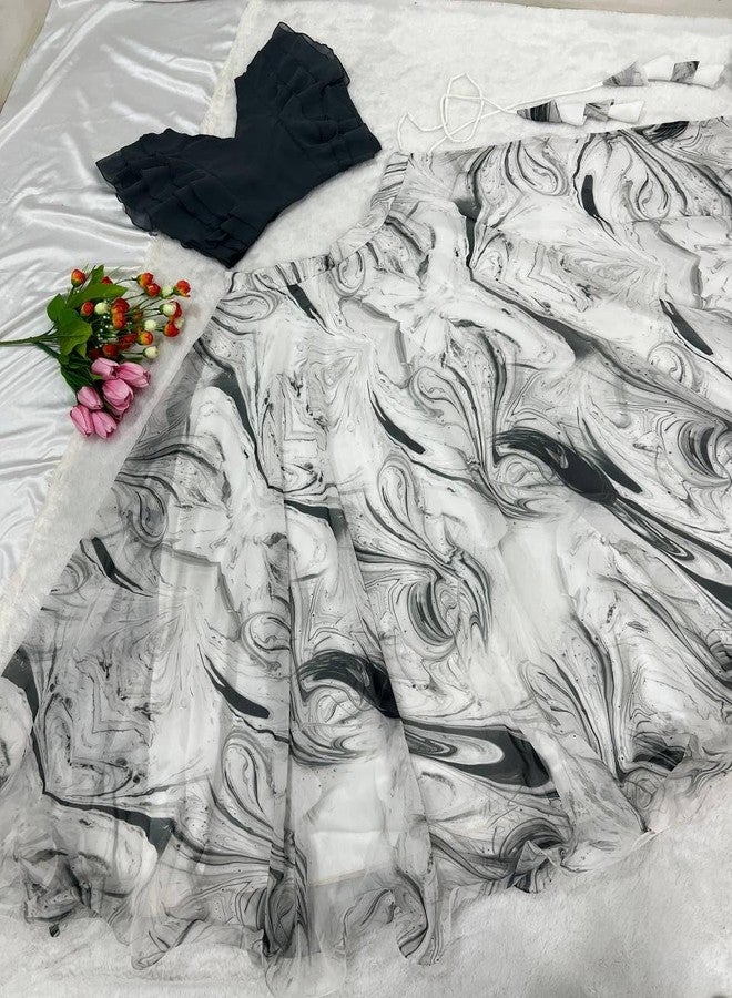 Yogilabel Girls Georgette Stylish Readymde Lehenga Choli Set- Kids Party Dress - Traditional Ethnic Dress - Girls - Image 4