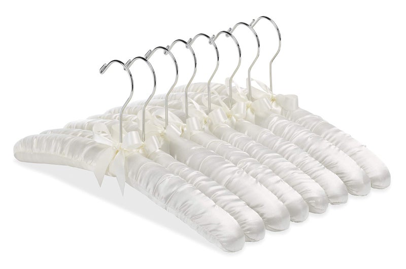 Whitmor 8PK Sat Blouse Hanger, 8 Count, Bone - Image 1