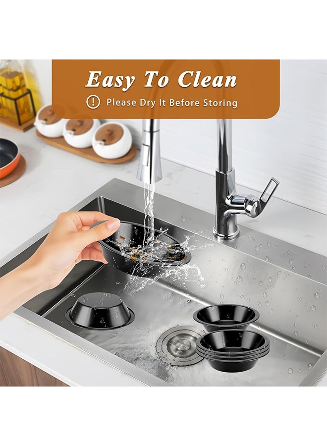 HS 5 Inch Round Mini Tart Tins Pie Dishes, 5 Packs Reusable Round Pie Tins Nonstick Pie Plate, Carbon Steel Mini Tart Pan, Small Cake Baking Set For Pizza Bread Meat Dessert, Black - Image 5