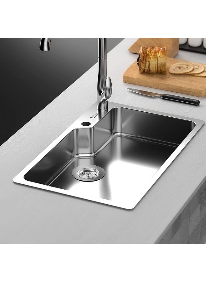 SHOWAY 2PCS Sink Strainer Stopper for Kitchen, Universal Silicone Kitchen Sink Drain Strainer, Food Catcher Strainer Plug for Kitchen Sink Drain Silver  - Image 3