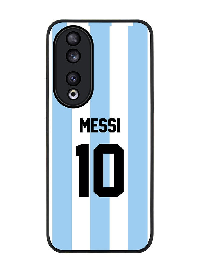 Stylizedd Rugged Black edge case for Honor 90 5G, Slim fit Case Flexible Anti Drop TPU Gel Thin Cover - Football Team - Argentina, Player Name - Messi - Image 1