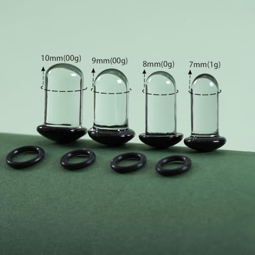 TBOSEN 14 PCS/8 PCS Precise Dimensions Glass Set O-Ring Ear Plugs Aftercare Balm Wax Tunnels Gauges Stretcher Piercings Kit - Image 2