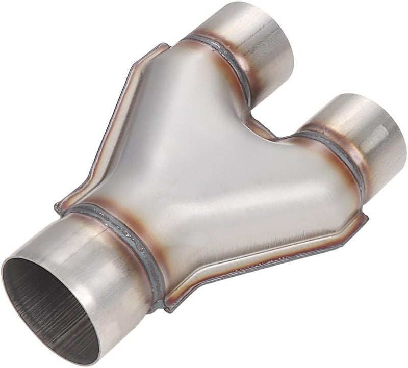 LCGP Stainless Steel Y Pipe 3 Inch ID Single to 2.5 Inch ID Dual Stamped Exhaust Adapter Connector - Image 4