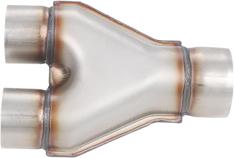 LCGP Stainless Steel Y Pipe 3 Inch ID Single to 2.5 Inch ID Dual Stamped Exhaust Adapter Connector - Image 3