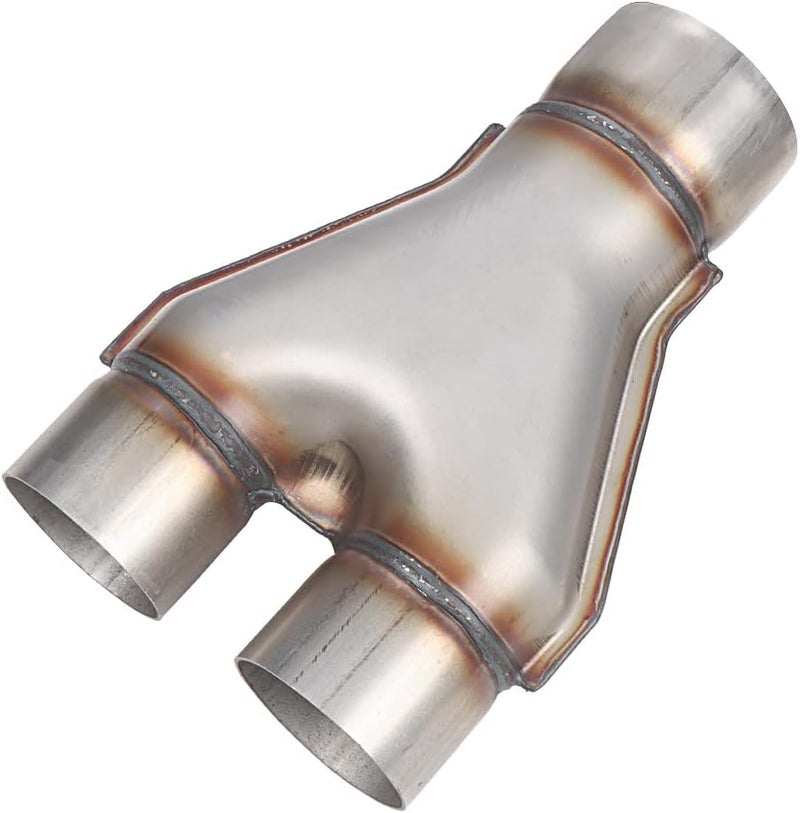 LCGP Stainless Steel Y Pipe 3 Inch ID Single to 2.5 Inch ID Dual Stamped Exhaust Adapter Connector - Image 5