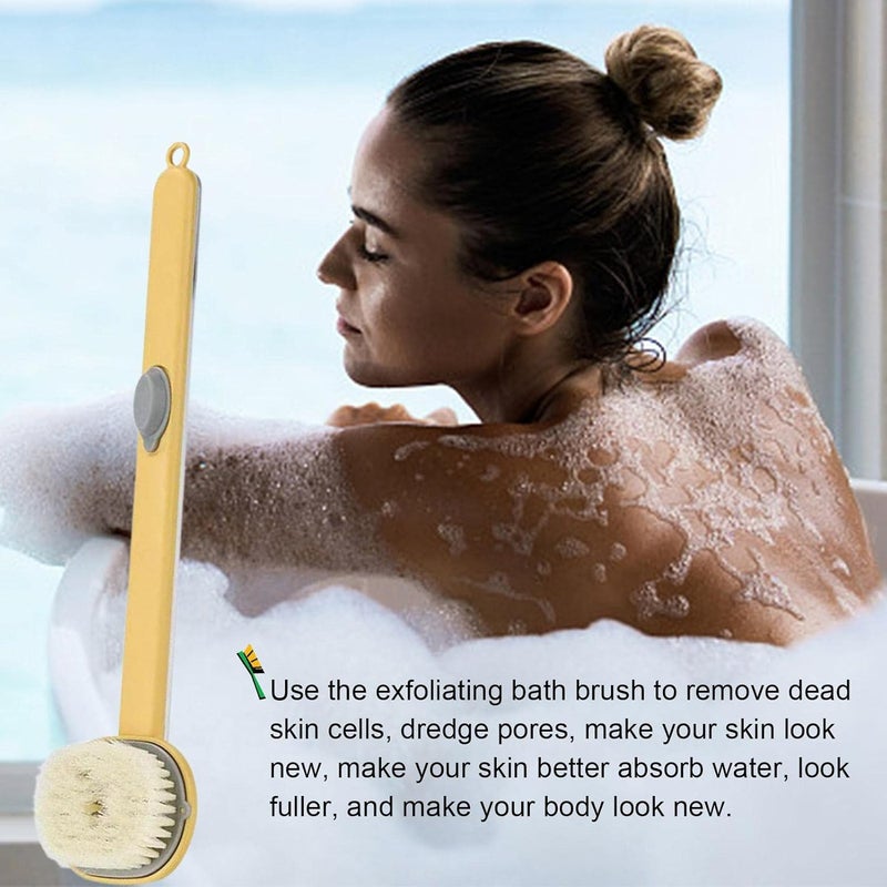 windforgecraft Long Handle Body Brush for Showering | Bath Back Scrubber with Body Wash Storage - Body Cleaning Massage Brush for Bathing, Shower Brush for Men & Women Strop-au - Image 3