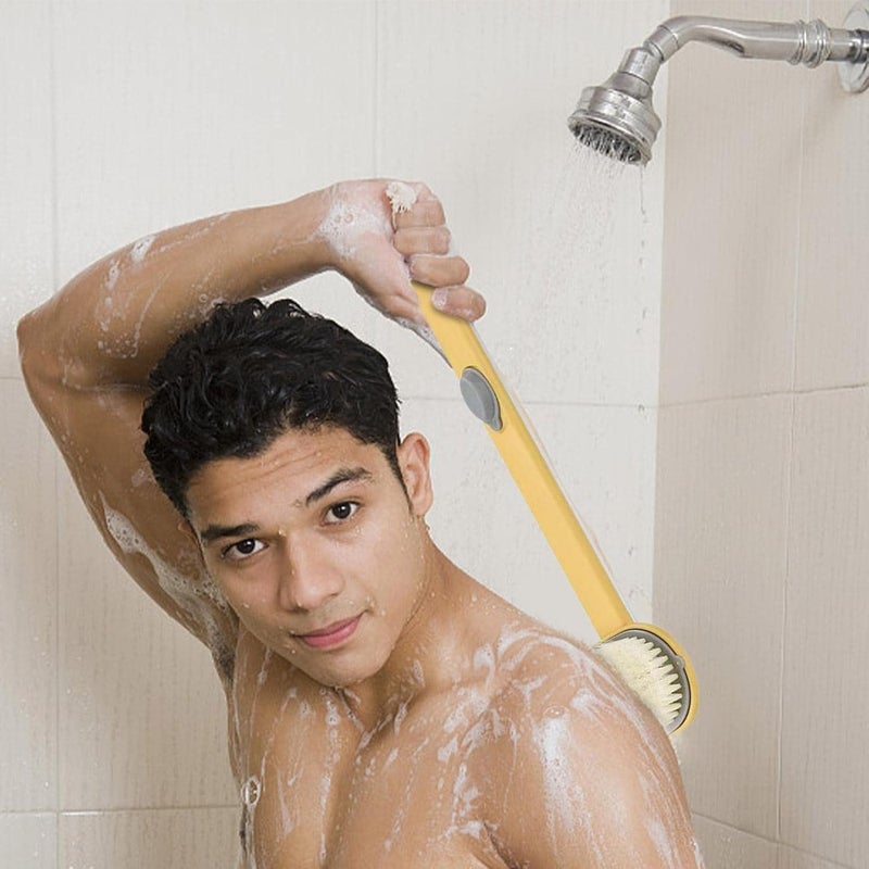 windforgecraft Long Handle Body Brush for Showering | Bath Back Scrubber with Body Wash Storage - Body Cleaning Massage Brush for Bathing, Shower Brush for Men & Women Strop-au - Image 2