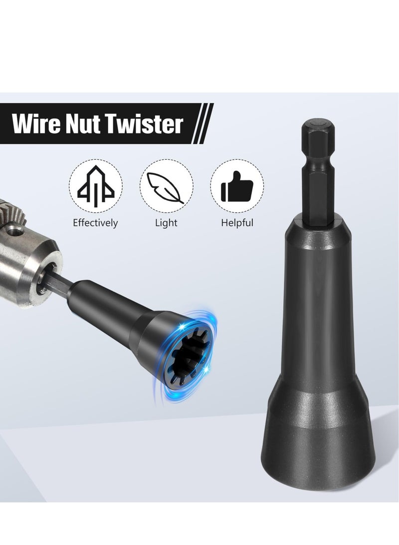 Excefore Wire Twisting Tool, 2Pcs Wire Twister Electrician Tools Wire Connector Driver Wire Bending Tools with 1/4 Chuck for Man Drill and Wire (Black) - Image 5