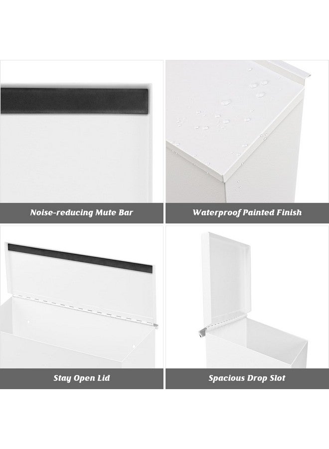 KYODOLED Wall-Mount Mailbox,Large Capacity Mail Box,Galvanized Steel Rust-Proof Metal Post Box,Mailboxes for Outside,15.7"x9.9"x4.9" White - Image 5