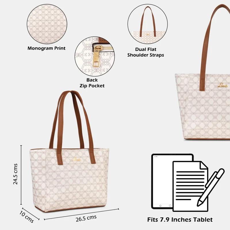 Lavie  Women's Mono Betula Small Tote Handbag (White) for Women | Best Price UAE