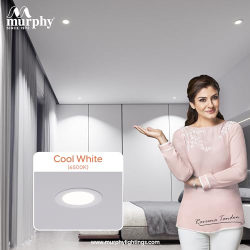 Murphy 6W Bright LED Downlight – Cool White, Slim Round Recessed Ceiling Light, 3-Inch Junction Box Compatible, Anti-Glare Diffuser, Energy Efficient (Pack of 8, 2-Year Warranty) - Image 5
