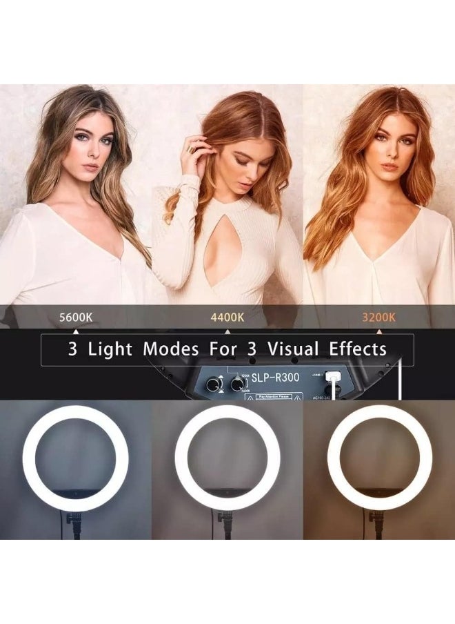 SUKILO 18 Inch Soft Ring LED Light with Remote Control, 3 Phone Holders, Adjustable Color Temperature 2700K-6500K, Built-in USB Charging Ports, Stepless Brightness for Live Broadcast, YouTube, Vlog, Makeup  - Image 5