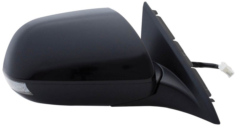 Fit System Passenger Side Mirror for Acura TSX Sedan, TSX Sport Wagon, Black, PTM Cover, w/Turn Signal & Memory, Blue Lens, Foldaway, Heated Power - Image 4