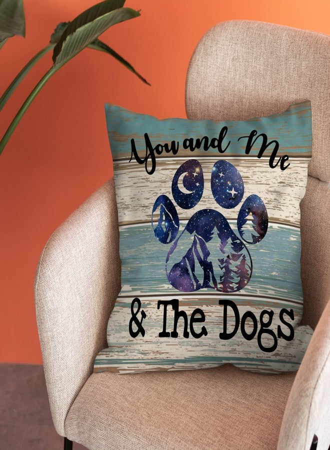 Burosev Rustic You Me and The Dogs Paw Soft Throw Pillow Cover, Camper Camping Decorative Pillowcase, Dog Lover Farmhouse Decor Decorations for Home Rv Sofa Living Room (18 x 18 Inch) - Image 3