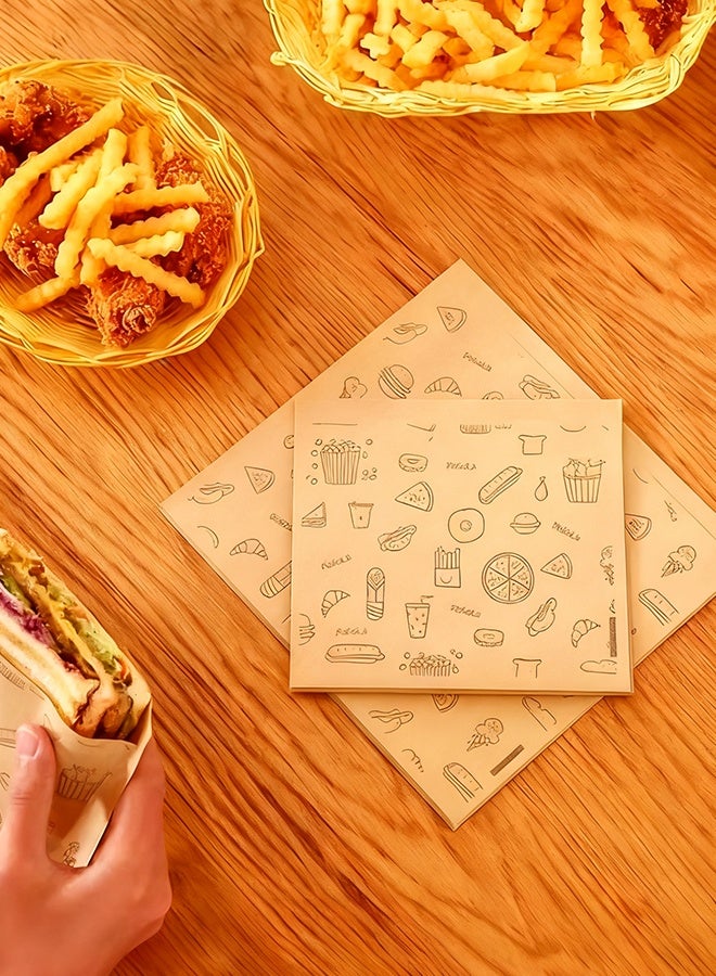 هابي دي 25 قطعة ورق مقاوم للزيت للساندويتش والبرغر لاستخدام المطبخ وتجفيف الطعام - Image 4