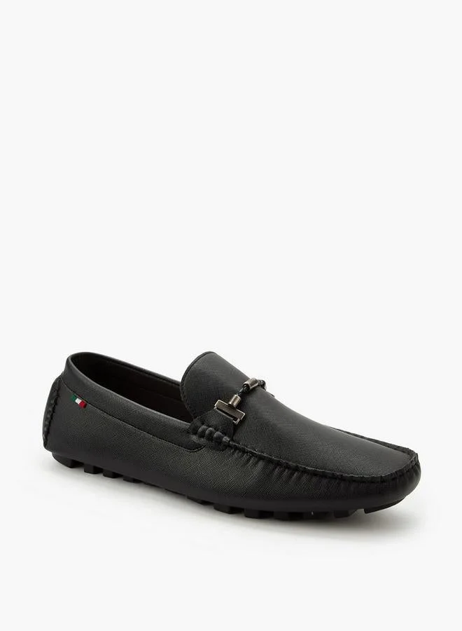 Renzo Ruganni Men Textured Slip-On Loafers