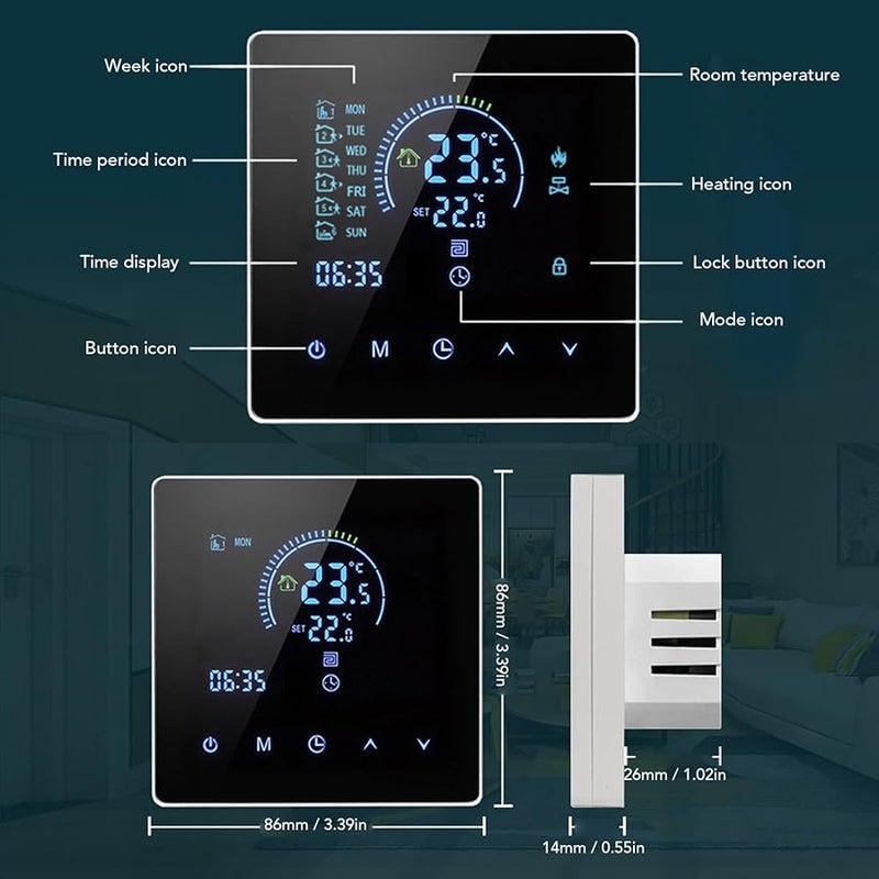 WiFi Smart Thermostat Programmable Temperature Controller Compatible with Tuya Tmall DuerOS - Image 5