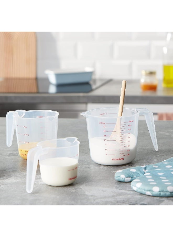 KitchenCraft Plastic Measuring Jugs, Set Of Three  - Image 1