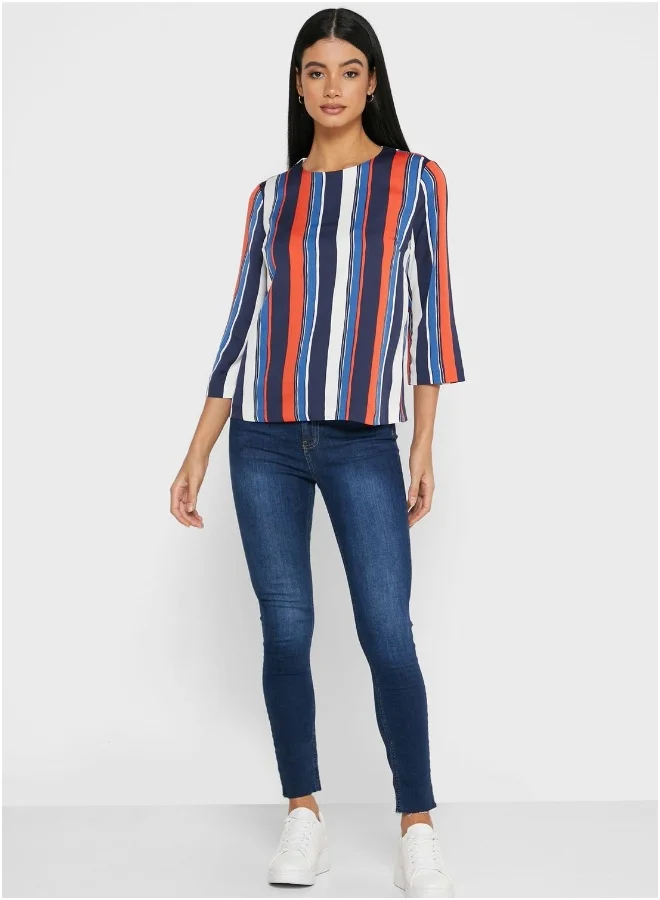 GANT Round Neck Striped Top