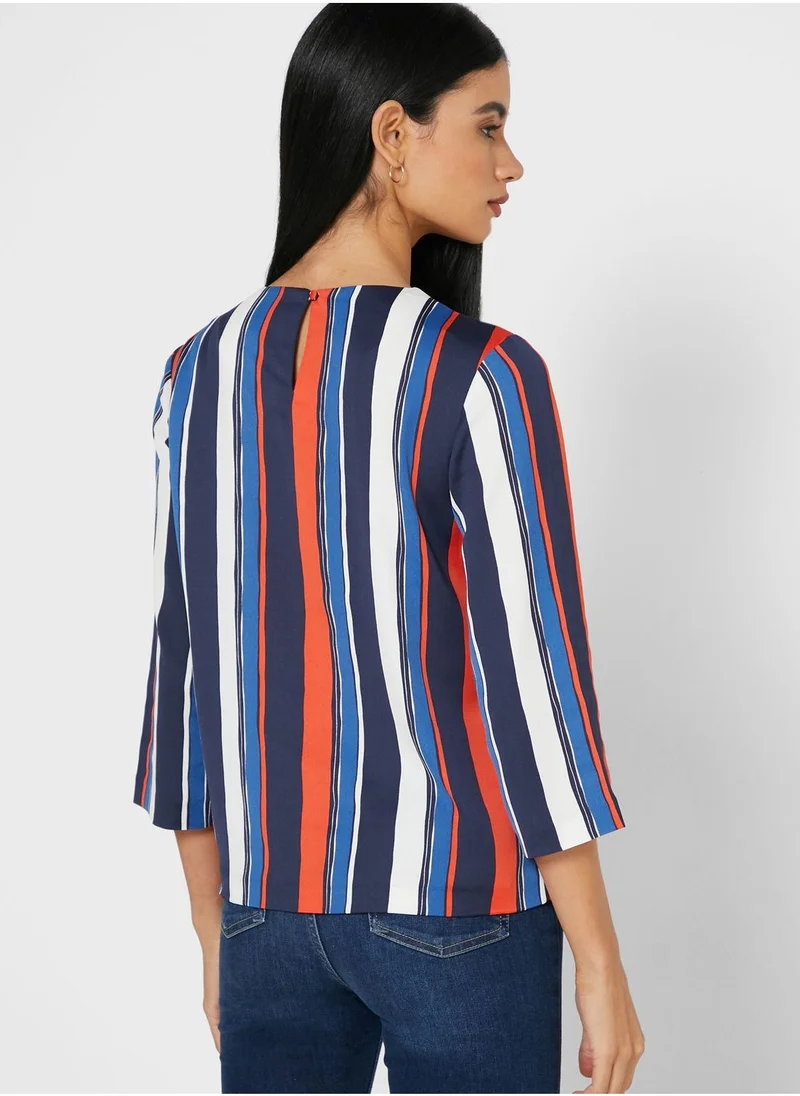 GANT Round Neck Striped Top