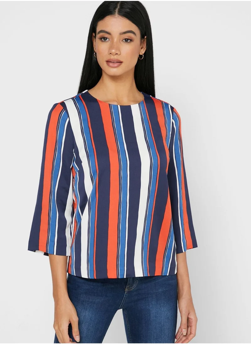 GANT Round Neck Striped Top