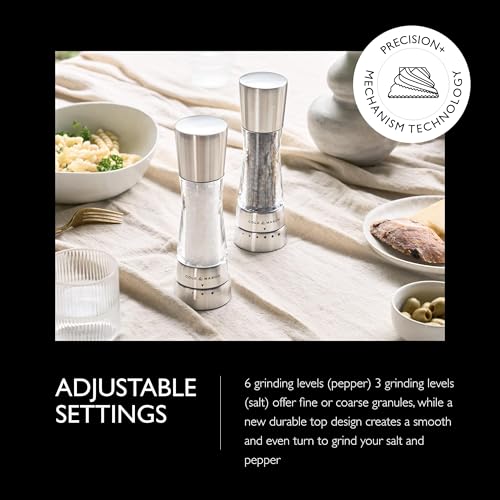 Cole & Mason Derwent Salt and Pepper Grinder Set - Refillable Salt & Pepper Grinder Set with Gourmet Precision Mechanisms - Kitchen Accessories for Cooking - Gift Set, Stainless Steel - Image 3