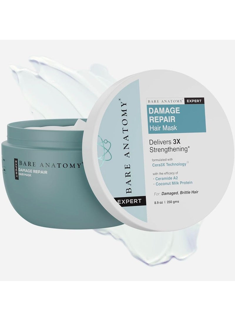 BARE ANATOMY Hair Damage Repair Catcher from Barry Anatomy; 3 times Hair Booster Powered by Ceramide A2 and Coconut Milk Protein; Musk for Hair Smoothing; Musk for Dry and Curly Hair; Sulphate and Paraben Free; 250g - Image 1