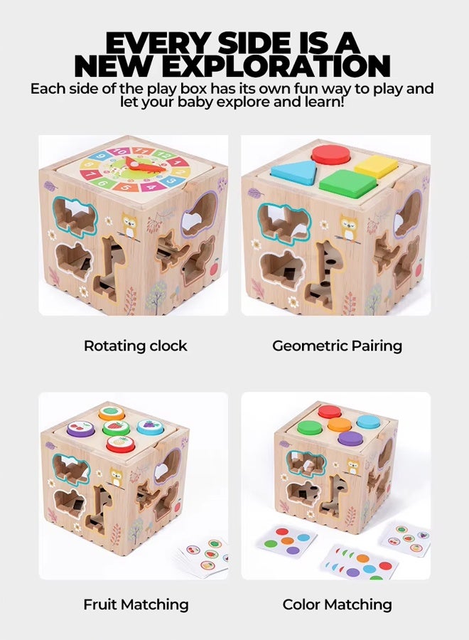 Hammer Pounding Toys Wooden Hammering Game Box  Pounding Bench Toy  MultiFunctional Toy Set Geometric Puzzle Toy Set Toddler Toys 8 in 1 Toys  with Whack A Mole Fishing Game  Preschool Learning Toys  Birthday Gift Boy Girl Baby Toys - Image 2