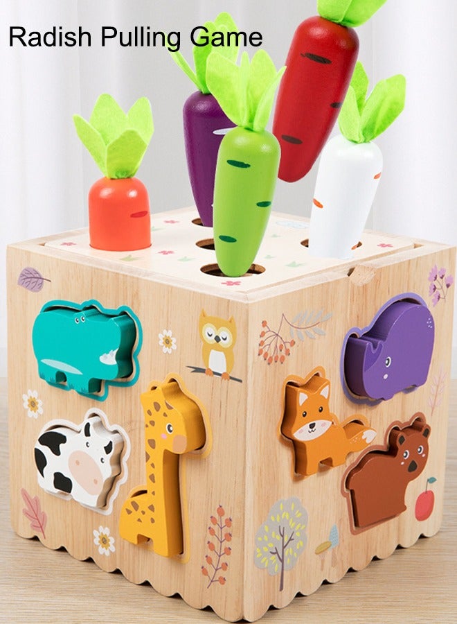 Hammer Pounding Toys Wooden Hammering Game Box  Pounding Bench Toy  MultiFunctional Toy Set Geometric Puzzle Toy Set Toddler Toys 8 in 1 Toys  with Whack A Mole Fishing Game  Preschool Learning Toys  Birthday Gift Boy Girl Baby Toys - Image 4