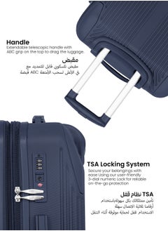 PARAJOHN Sentra 3 Pieces ABS Luggage Trolley Set - Dark Blue  - Image 4