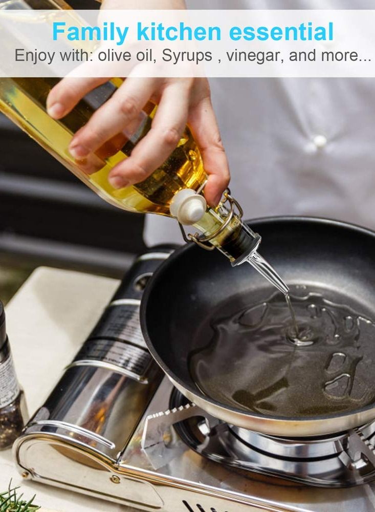 KASTWAVE 12PCS Stainless Steel Liquor Bottle Pourers Pourers with Siamese Rubber Dust Caps, Olive Oil and Vinegar Tapered Stopper Spout, Liquor Pourers Dust Caps Covers with Rubber Dust Caps - Image 4