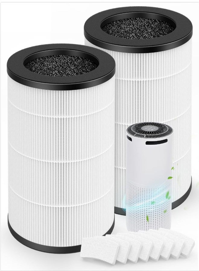Harebery 2 Pack W-01 Filter Replacement + 8 Sponge Pads | Compatible with DBFIT W-01 Purifier | 3-Stage Filtration - Image 1