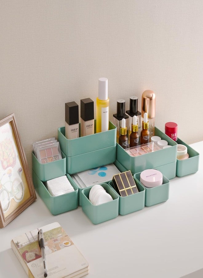 CHANCETSUI 11-Piece Stackable Drawer Organizer Set, Multi-size Desk Drawer Organizer Trays Vanity Storage Bins for Storing Makeup, Stationery, Utensils in Bathroom Dresser, Office and Kitchen - Image 5