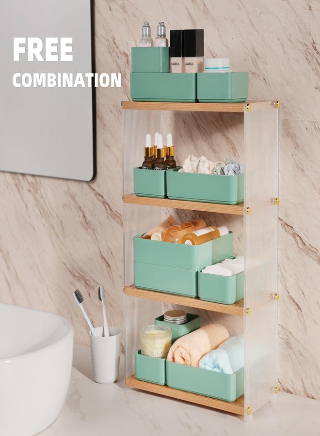 CHANCETSUI 11-Piece Stackable Drawer Organizer Set, Multi-size Desk Drawer Organizer Trays Vanity Storage Bins for Storing Makeup, Stationery, Utensils in Bathroom Dresser, Office and Kitchen - Image 4