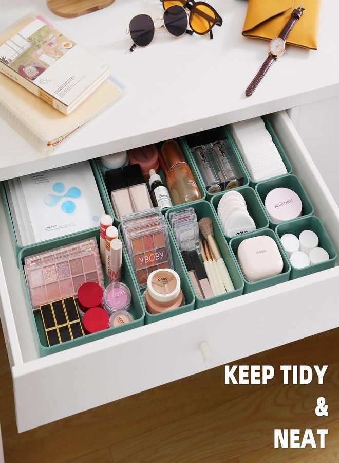 CHANCETSUI 11-Piece Stackable Drawer Organizer Set, Multi-size Desk Drawer Organizer Trays Vanity Storage Bins for Storing Makeup, Stationery, Utensils in Bathroom Dresser, Office and Kitchen - Image 3
