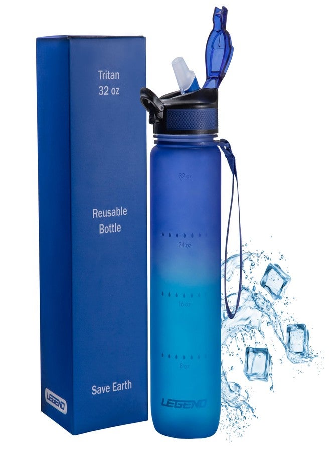 ليجند زجاجة مياه رياضية ليجند سعة 32 أونصة خالية من مادة BPA مع مؤقت - مانعة للتسرب، بتصميم عصري وجذاب، مناسبة للصالة الرياضية والمكتب والسفر - Image 1
