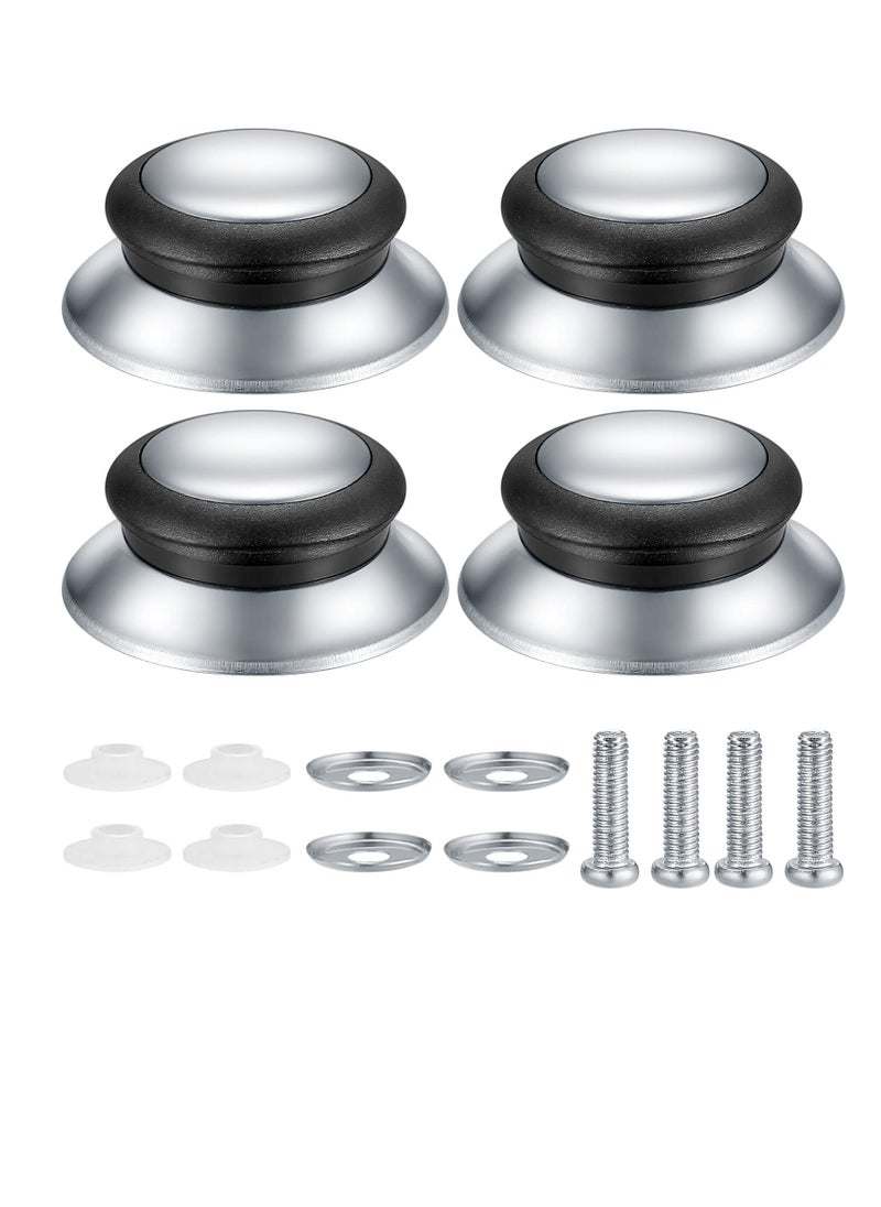 KASTWAVE Pot Lid Knobs, 4 Pcs Universal Pot Lid Handle Covers, Heat Resistant Kitchen Cookware Pan Lid Cover Hand Grip Replacement Knobs Handles for Frying Pan Saucepan Lid Cover Handles Knobs  - Image 1