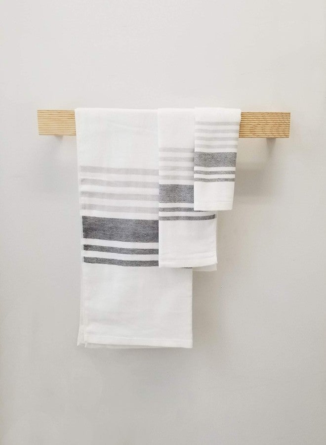 IPPINKA منشفة إيبينكا سينشو اليابانية، فائقة النعومة، سريعة الجفاف، بخطوط نهاية ثنائية اللون، رمادي (منشفة غسيل/وجه) - Image 5