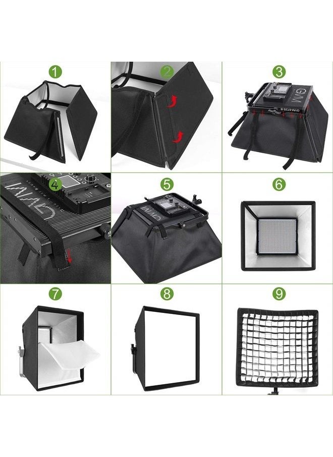 GVM Foldable Softbox Diffuser with Grid Beehive for GVM 50RS 672S MB832 520LS 520S 1200D Series LED Panel Lights, Video Lights, Suitable for Portrait Photography, Video Lighting, 14.9 x 15.7 - pzsku/ZC5A77277F706B04ADF7DZ/45/_/1686749133/24f9867f-c252-4ceb-91be-124398772b22