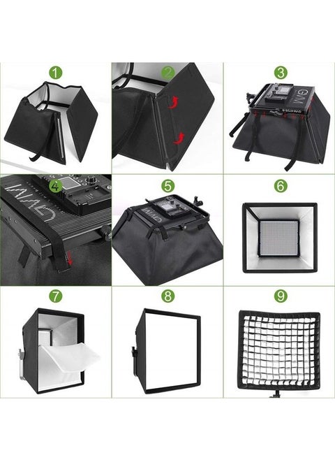 GVM Foldable Softbox Diffuser with Grid Beehive for GVM 50RS 672S MB832 520LS 520S 1200D Series LED Panel Lights, Video Lights, Suitable for Portrait Photography, Video Lighting, 14.9 x 15.7