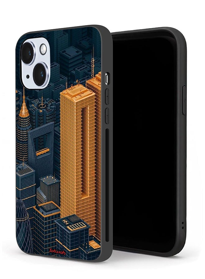 Tolwak Apple iPhone 14 Plus Protective Case Buildings Art - Image 1