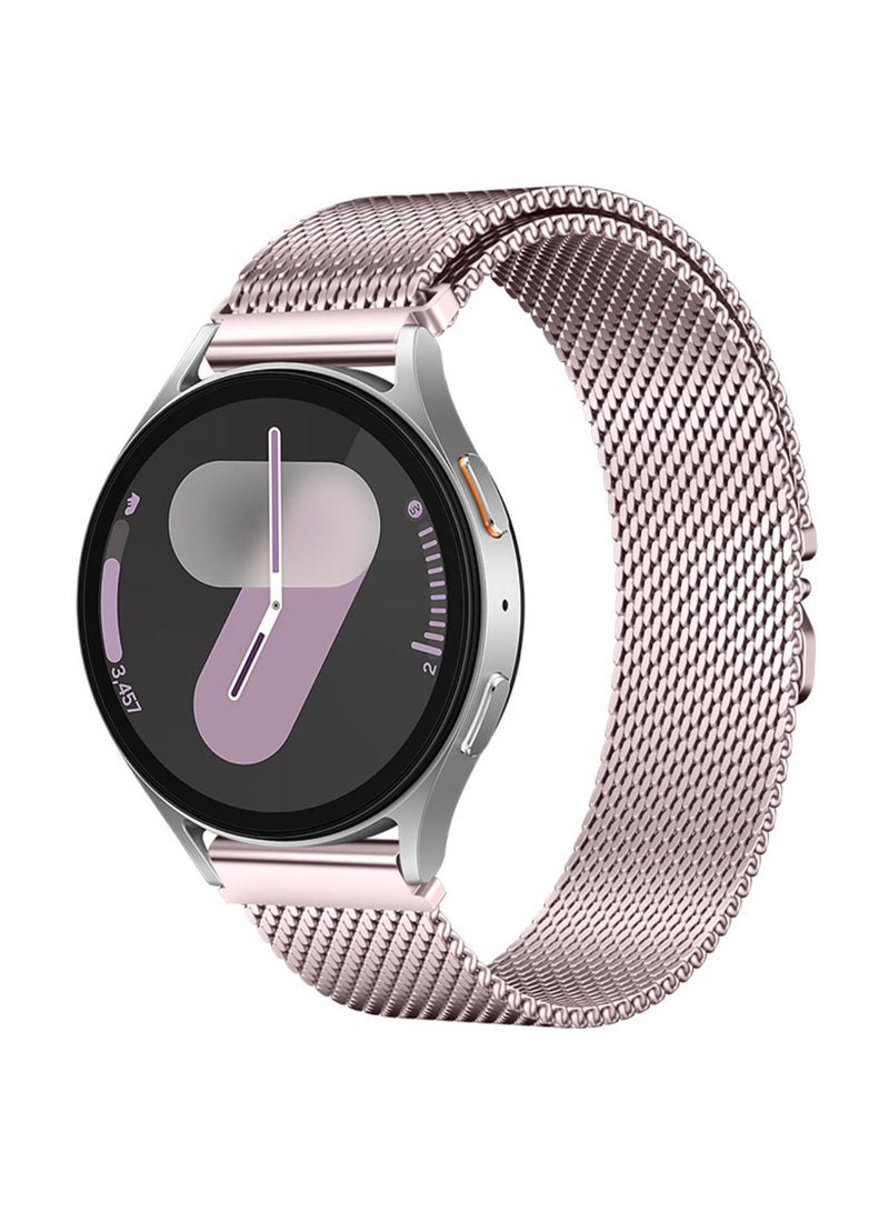 Metal Band for Samsung Galaxy Watch 7 6 5 4 FE 40mm 44mm Watch 5 Pro 45mm 20mm Stainless Steel Mesh Wristband Compatible with Women Men (Pink) - Image 1